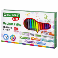 Набор гелевых ручек Brauberg Kids 50 цветов, 0.5мм