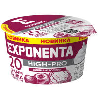 Продукт кисломолочный Exponenta High-pro Вишня-пломбир обезжиренный с высоким содержанием белка, 160г