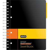 Бизнес тетрадь Smartbook желто-оранжевая, А5, 120 листов, в клетку, на спирали, пластик