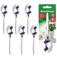 Ложки чайные CLASSIC, НАБОР 6 шт., на подвесе, нержавеющая сталь, серебристые, BOOMHOUSE (БУМХАУС), 702282