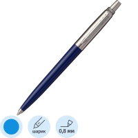 Ручка шариковая PARKER 'Jotter Plastic CT', корпус синий, детали из нержавеющей стали, синяя, R00331