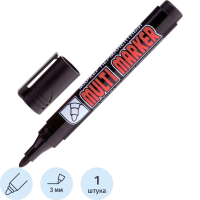 Маркер перманентный Crown Multi Marker черный, 3мм, пулевидный