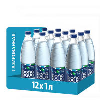 Вода BonaAqua питьевая газированная, 1л x 12 шт
