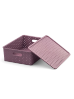 Корзина с крышкой универсальная Violet Береста 522126 сиреневая 7.5л, 24.5 x 35 x 10.5см