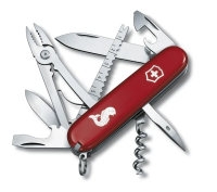 Нож офицерский Victorinox ANGLER 91мм, красный с логотипом 'рыба'