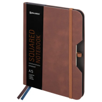 Записная книжка Brauberg Note коричневый, А5, 80 листов, в клетку, на сшивке, балакрон