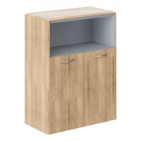 Шкаф средний Skyland Dioni DMC 85.3, дуб каньон, 892х470х1185мм, средний, с глухими малыми дверьми и обвязкой