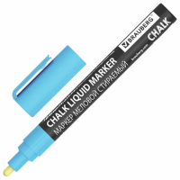Маркер меловой CHALK LIQUID MARKER, СИНИЙ, 3 мм, стираемый, BRAUBERG 'CHALK', 152592