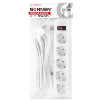 Сетевой фильтр Sonnen SPW-505 5 розеток, 5м, с заземлением, выключатель