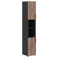 Шкаф высокий узкий VRHCS 40.4 Американский орех/Яшма черный 400х430х2253 VELION VENEER