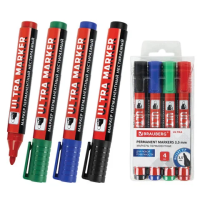 Маркер перманентный Brauberg Ultra Marker набор 4 цвета, 3,5 мм,  круглый наконечник 152208