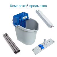 Комплект для уборки пола Росмоп 40-M 10л, моп комбинорованный, сборная ручка с резьбой 120см, синий