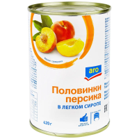 aro Половинки персиков в сиропе, 420г