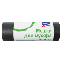 aro Мешки для мусора без тесемок 10мкм 58х60см 60л, 20шт