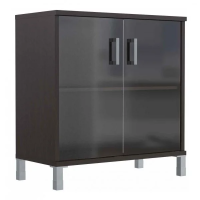 Шкаф низкий Skyland Born B410.5, венге магия, 900х450х920мм, с тонированным стеклом