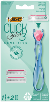 Бритва женская BIC Click 3 Soleil Sensitive 3 лезвия, 1 ручка и 2 сменные кассеты
