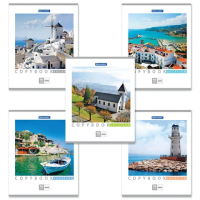 Тетрадь Brauberg Vacation, А5, 96 листов, в клетку, на скрепке, мелованный картон