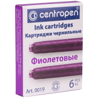 Картридж для перьевой ручки Centropen фиолетовый, 6шт/уп