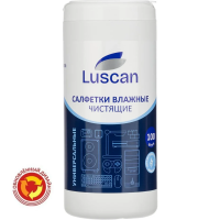 Салфетки чистящие для офисной техники Luscan с антистатическим эффектом, 100 шт/уп, в тубе