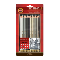 Карандаши цветные художественные Koh-I-Noor 'Polycolor Grey Line', 12цв., заточен., металл. пенал, блистер (ПОД ЗАКАЗ)