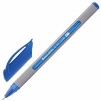 Шариковая ручка Brauberg Extra Glide Soft Grey синяя, 0.35мм, серый корпус, одноразовая