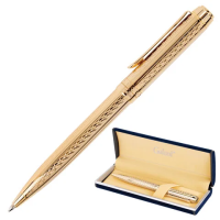 Шариковые ручки класса Люкс Galant Graven Gold синяя, 0.7мм, золотой корпус