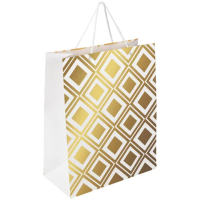 Пакет подарочный Золотая Сказка Gold Luxury, 26.5x12.7x33см, белый