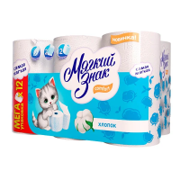 Туалетная бумага Мягкий Знак Comfort 2 слой, 12 рулонов, 16.25 м, белая