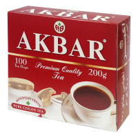 Чай Akbar Красно-белый, черный, 100 пакетиков