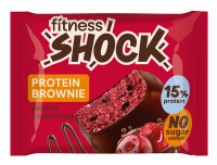 Пирожное протеиновое Fitness Shock брауни вишня с шоколадом, 50г