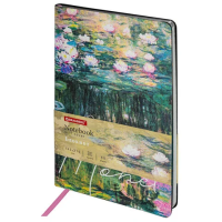 Записная книжка Brauberg Vista Claude Monet, А5, 80 листов, в клетку, на сшивке, под кожу