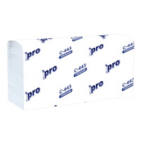 Бумажные полотенца Protissue Premium Pro H2, 2 слоя, Z-сложение, 190лист, белые, С443