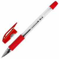 Шариковая ручка Brauberg BP-GT красная, 0.35мм, прозрачный корпус