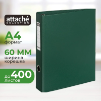 Папка на 4-х кольцах А4 Attache зеленая, 60 мм, 1244-04