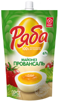 Майонез Ряба Провансаль ГОСТ 67%, 350г