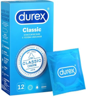 Презервативы Durex Classic классические с гелем-смазкой, 12шт