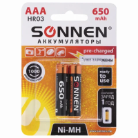 Аккумулятор Sonnen AAA/HR03, 650mAh, 2шт/уп