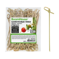 Шпажки-пики для канапе бамбуковые форма 'Узелок' 12 см, 100 шт., BOOMHOUSE (БУМХАУС), 701976