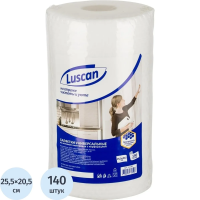 Салфетка рулонная Luscan универсальная, 25.5х20.5см, вискоза, 140шт/уп, в рулоне