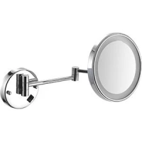 Зеркало Nofer Vanity d=21.5см, настенное с подсветкой, латунь/нержавеющая сталь, глянцевое, увеличение х3, 08006.B