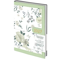 Ежедневник датированный 2027 А5 138x213мм BRAUBERG Vista Evoke, под кожу, твердый, Green pattern, 117979