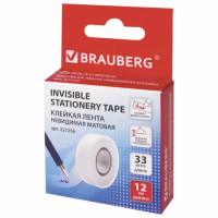 Канцелярская клейкая лента Brauberg 12мм х 33м, матовая