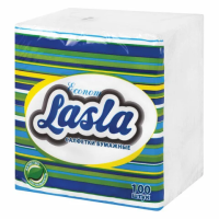 Салфетки бумажные Lasla Эконом 23х24, 100шт,1 слой, белые
