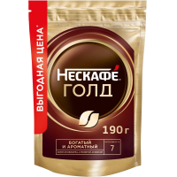 Кофе растворимый Nescafe Gold, 190г, пакет