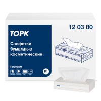 Косметические салфетки Tellus (tork) Premium F1, 120380, для лица, 100шт, 2 слоя, белые