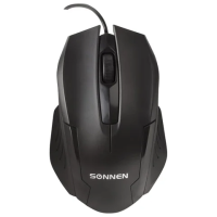 Мышь проводная оптическая USB Sonnen М-713 1000dpi, черная