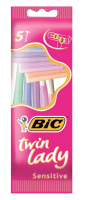 Бритва одноразовая женская BIC Twin Lady 2 лезвия 5 пастельных тонов, 5 шт