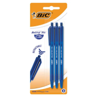 Набор шариковых ручек Bic Round Stic Clic синие, 0.32мм, 3шт/уп, автоматические