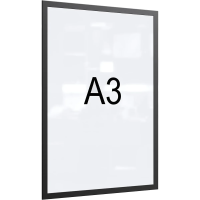 Рамка магнитная настенная Attache А3 ПЭТ, черная, 5 шт/уп
