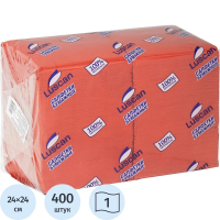 Салфетки бумажные Luscan Profi Pack 24х24см, 400шт, 1 слой, красные